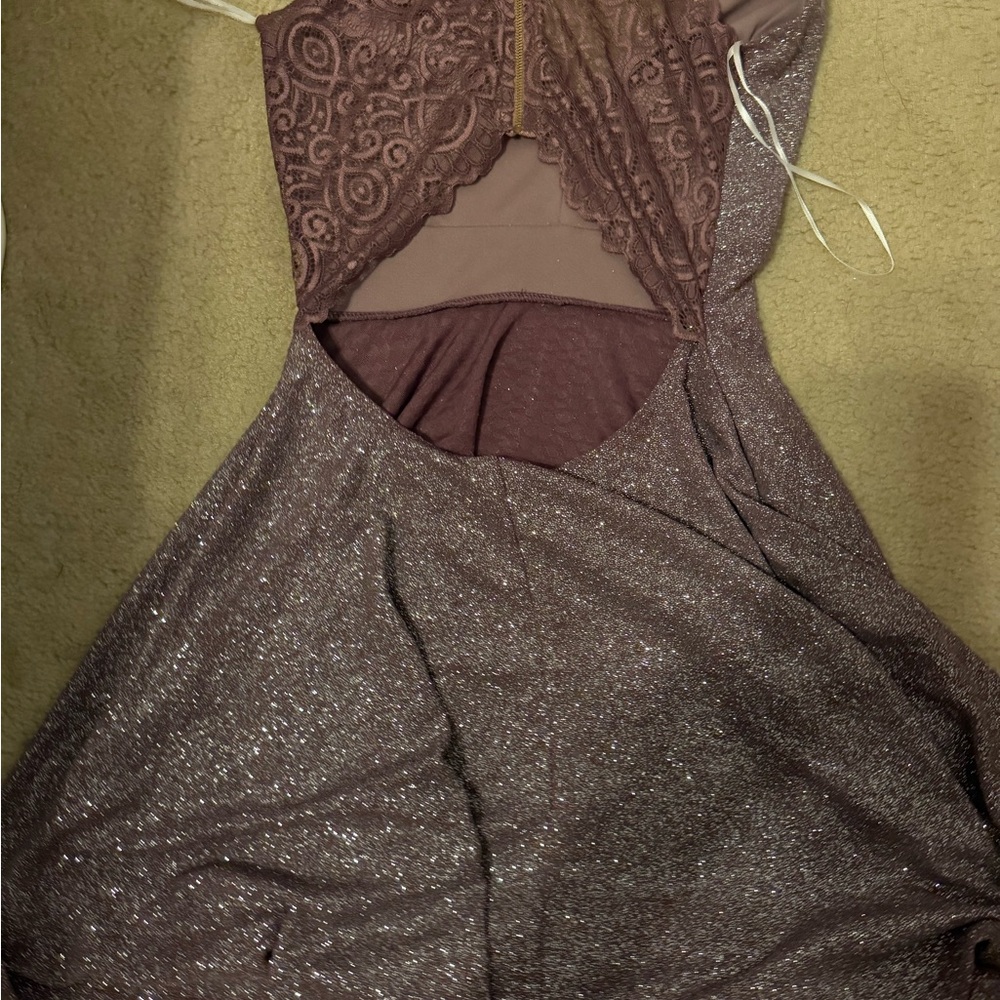 Sparkle Mauve Lace Party Dress